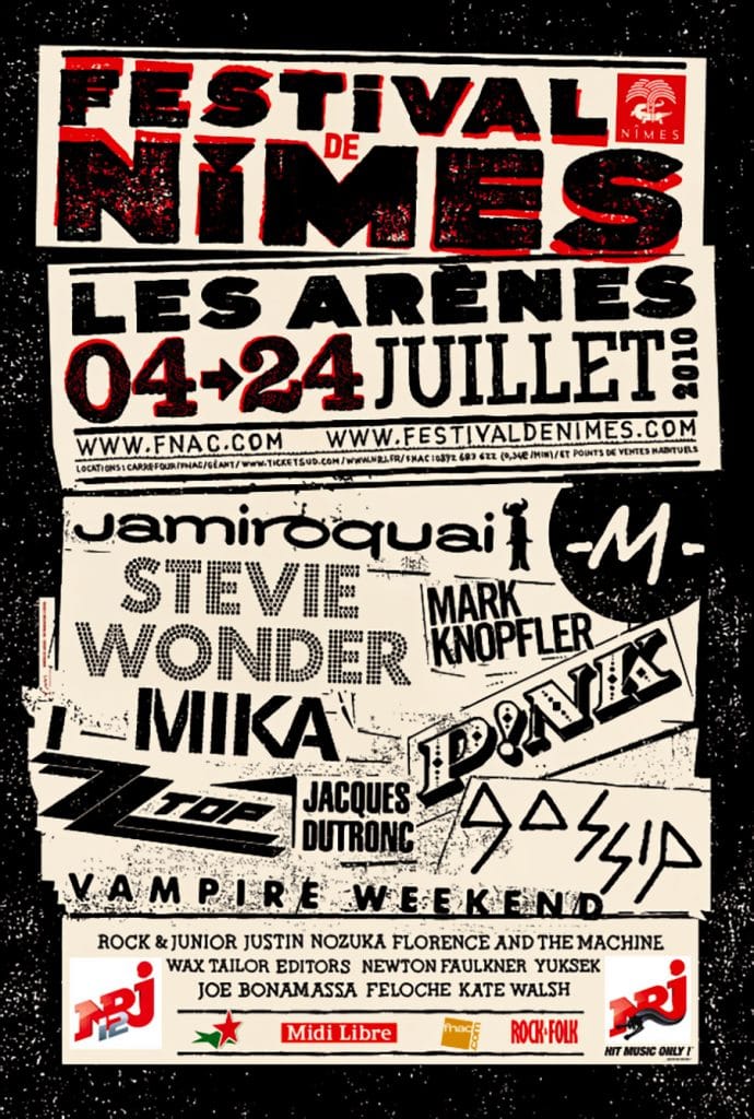 Affiche FESTIVAL DE NIMES 2010 Festival de Nîmes - affiche festival