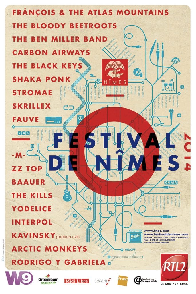 Affiche FESTIVAL DE NIMES 2014 Festival de Nîmes - affiche festival