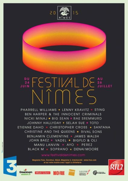Affiche FESTIVAL DE NIMES 2015 Festival de Nîmes - affiche festival