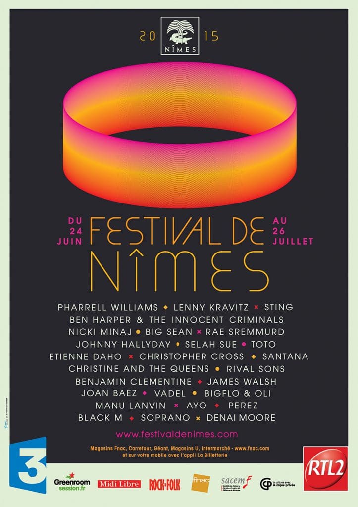 Affiche FESTIVAL DE NIMES 2015 Festival de Nîmes - affiche festival