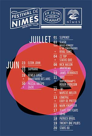 Affiche FESTIVAL DE NIMES 2019 Festival de Nîmes - affiche festival